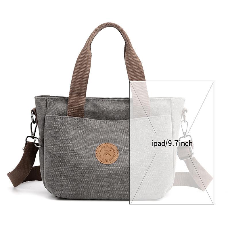 Borsa a Tote in Tela da Donna con Chiusura a Zip e Tasche Interne per l'Uso Quotidiano