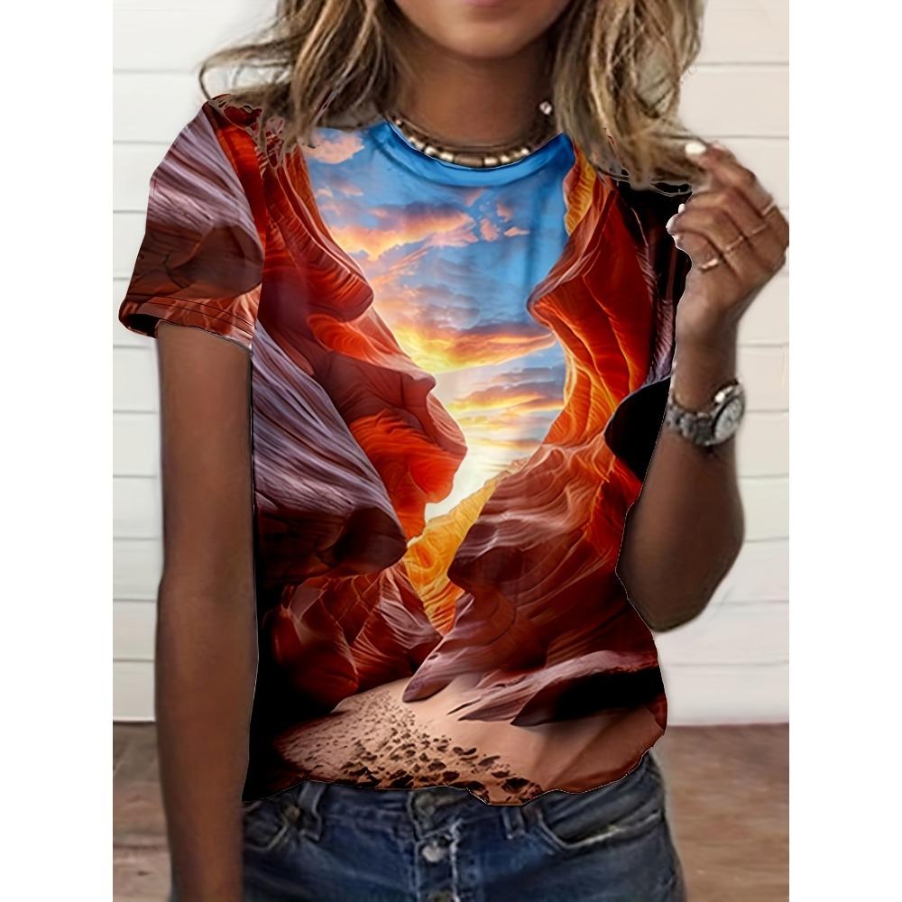 Summer Fashion Peacock Flower 3D Print T-Shirts Women Casual Short Sleeve Streetwear Round Neck
