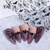 Women Nail Art Halloween Gothic Bat Stickers, Black Cat Bow Manicure Decoration Waterproof Stickers Decals, Girls Accessories for Holiday Party