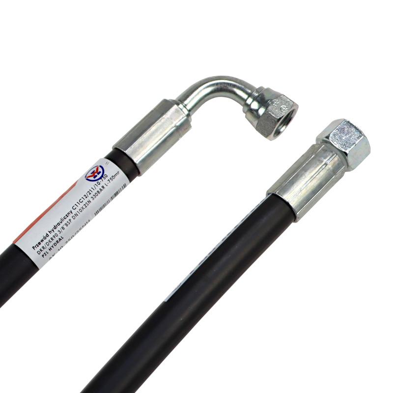 Hydraulic hose C11C12/211/10-750 DKR/DKR90 3/8""BSP DN10X2SN 330BAR -750mm PZL HYDRAL