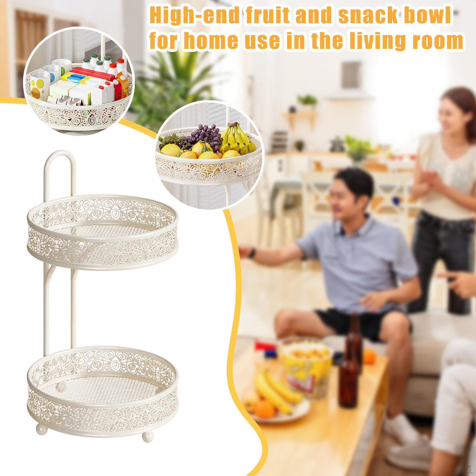 

Двухъярусная фруктовница для кухонной столешницы, органайзер для хранения продуктов 20x20x30cm