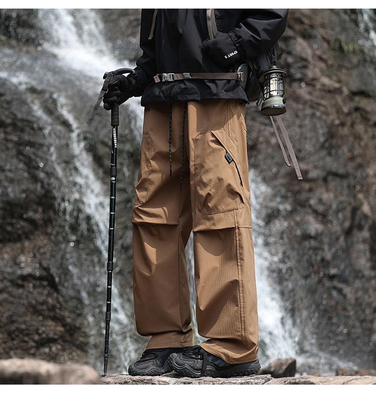 Men's American Style Cargo Pants: Loose, Water-Repellent Outdoor Work and Casual Wear for Autumn/Winter.