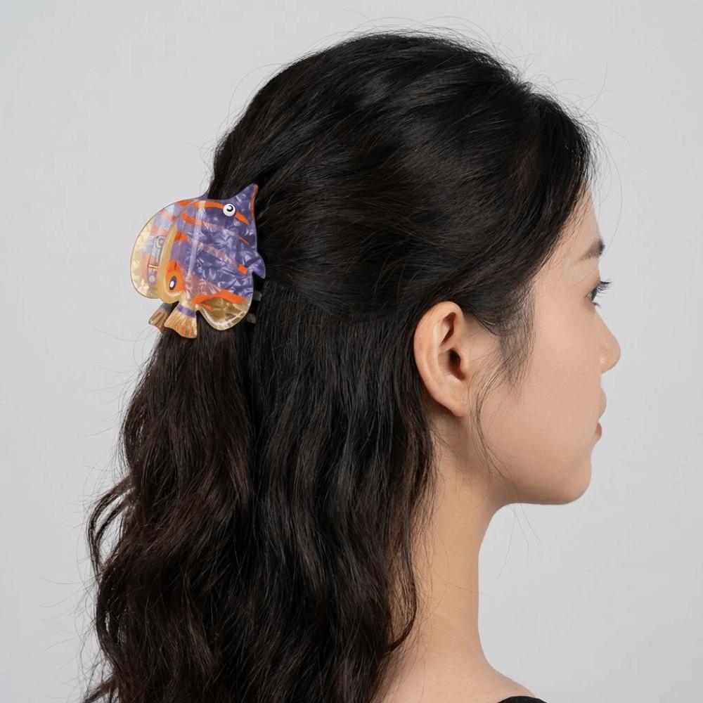 Tropical Fish Fish Hair Claw Cartoon Acrylic Hair Claw Creative Large Shark Clip  Daily