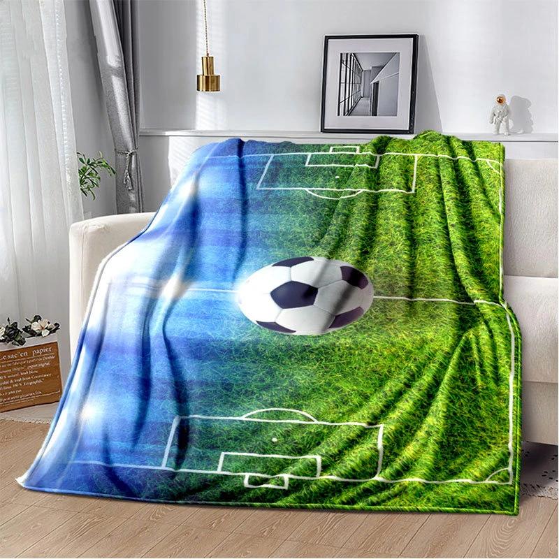 Soccer Ball Field Football Goal Throw Blanket Soft Flannel Blankets Bed Sofa Cover Bedspread Home Decor Christmas Birthday Gifts