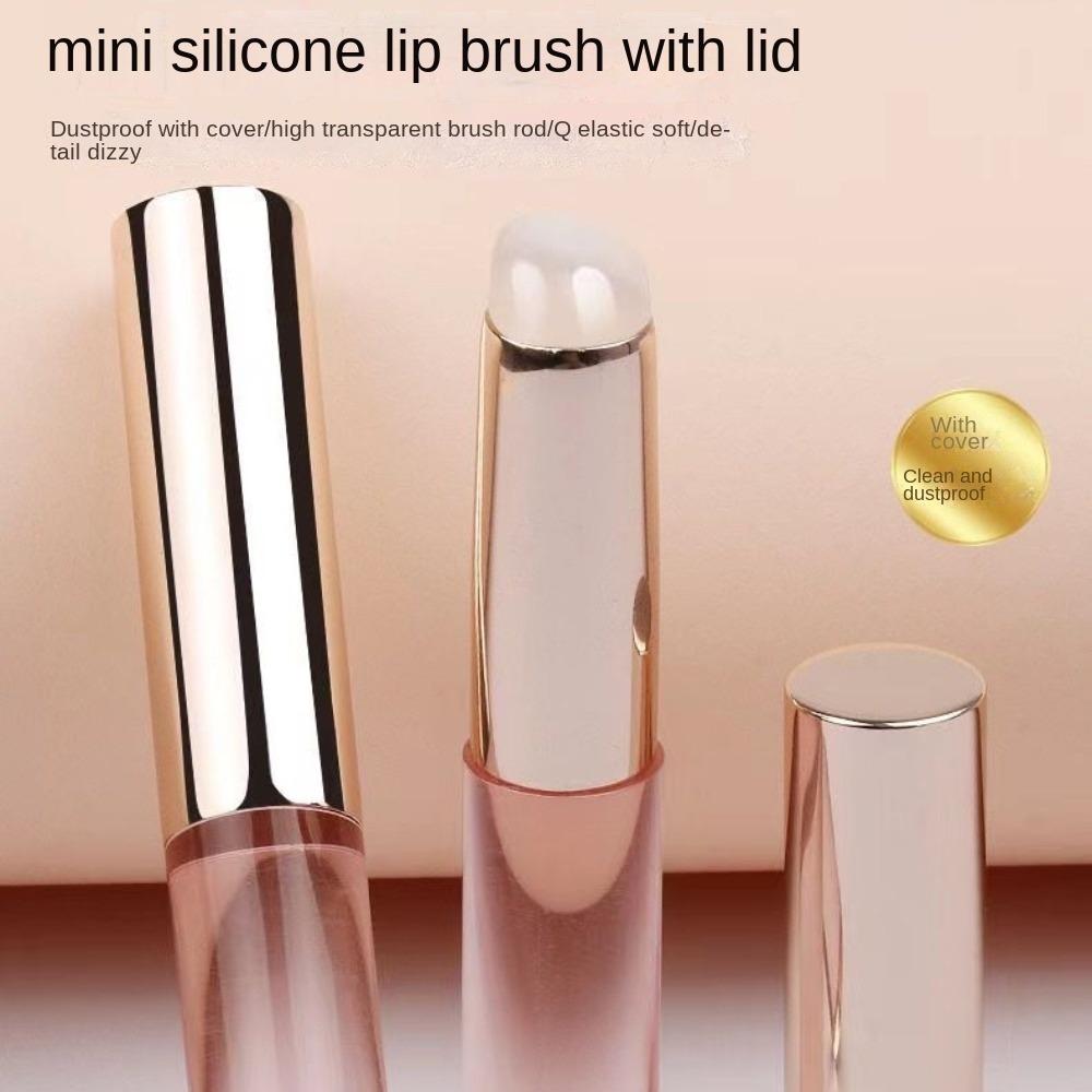 Multi-Use Mini Concealer Brush Round Head Lipstick Brush Portable Silicone Lip Brush
