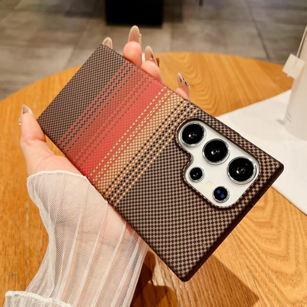 Applicable To Samsung S26Ultra Mobile Phone Case A57 Kevlar Water Sticker S25 Built-in Magnetic Suction S23U Hard Case