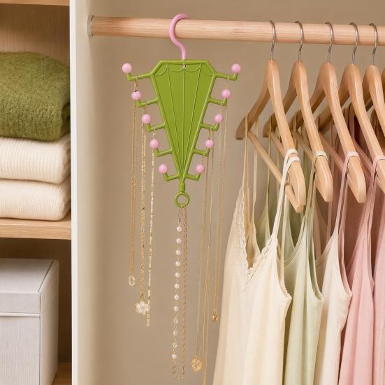V-Shaped Hanging Rack with 10 Hooks Double Sided Hanger 360° Swivel Hook Closet