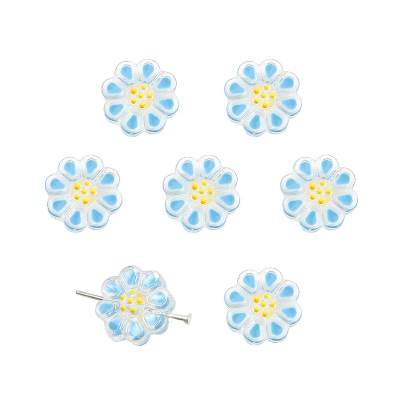 Crystal Glass Transparent Hand-painted Oil Dripping Flower Beads for DIY