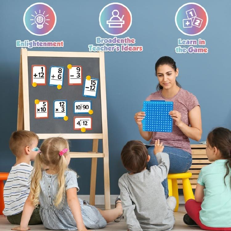 Jouet Éducatif Cartes Flash d'Enseignement des Opérations Mathématiques Pour Enfants Développement de la Motricité Fine et Réduction du Stress