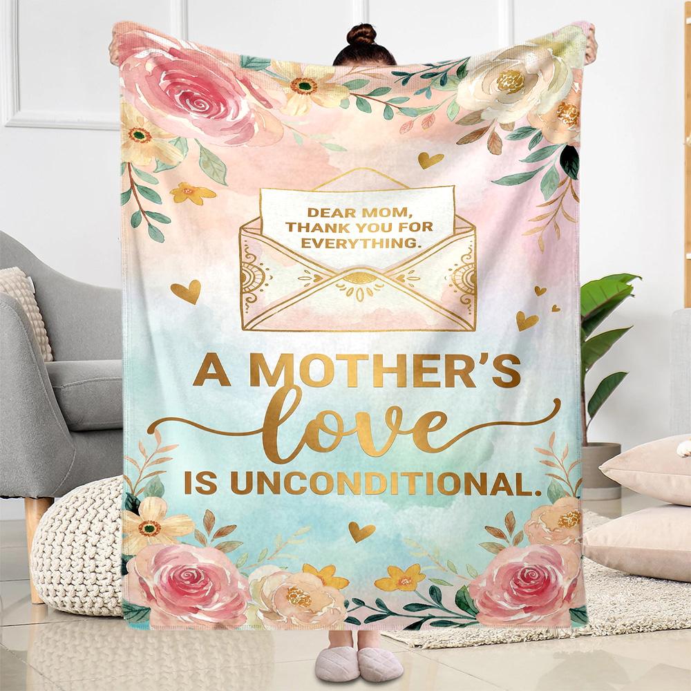 Mom's Gratitude And Love Blanket Suitable for Sofas,travel, Living Rooms Also a Good Gift for Friends and Family Suitable for All Seasons.