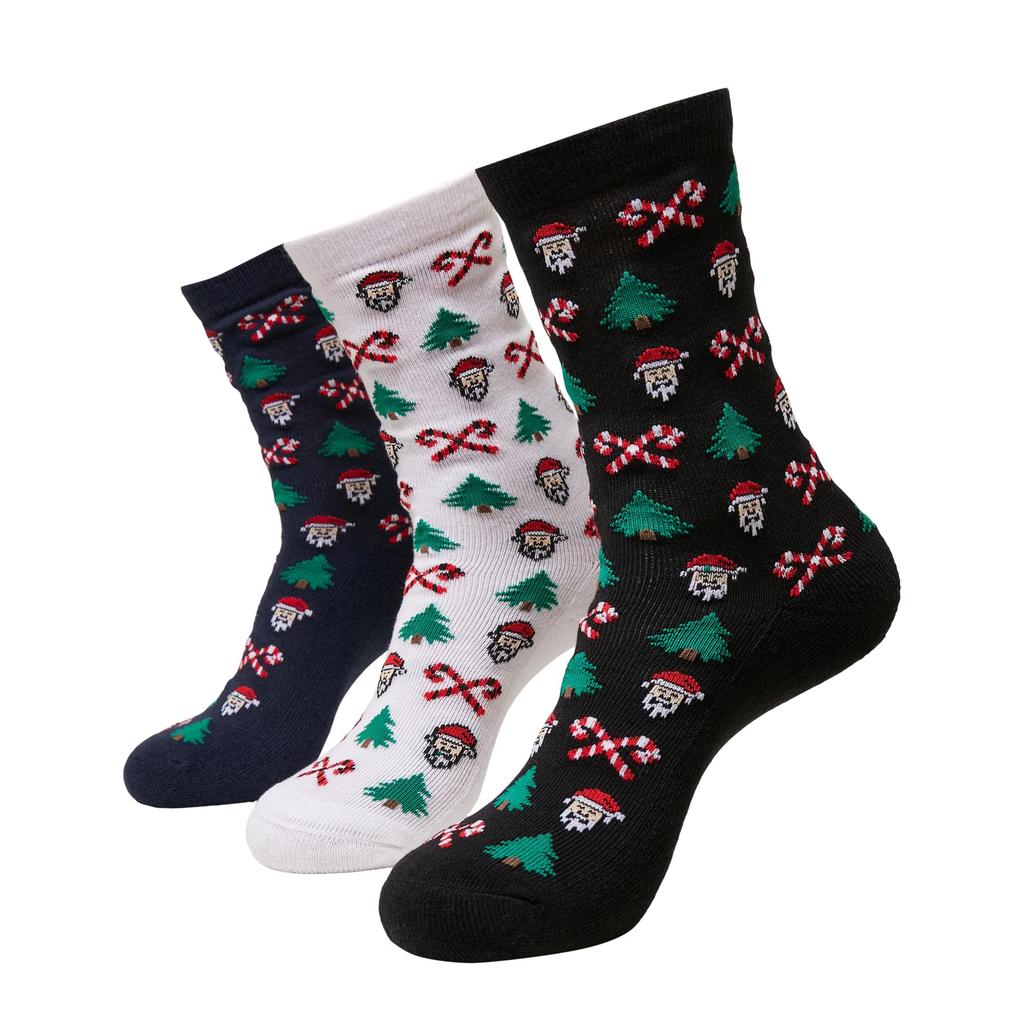 Urban Classics Unisex Adult Grumpy Santa Christmas Socks (Pack of 3)