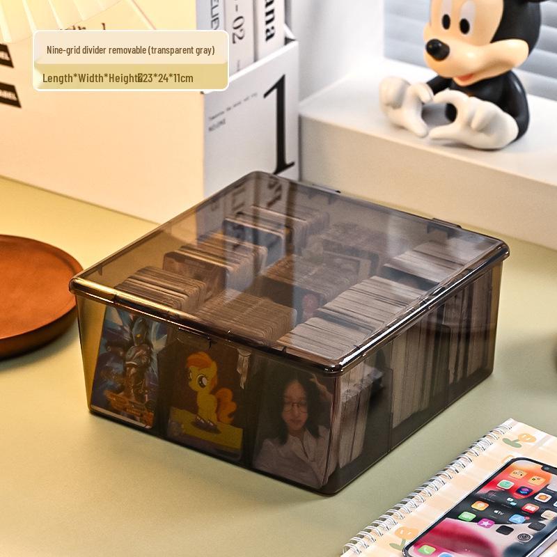 Transparent Large-Capacity Game Card and Cable Organizer with Removable Dividers