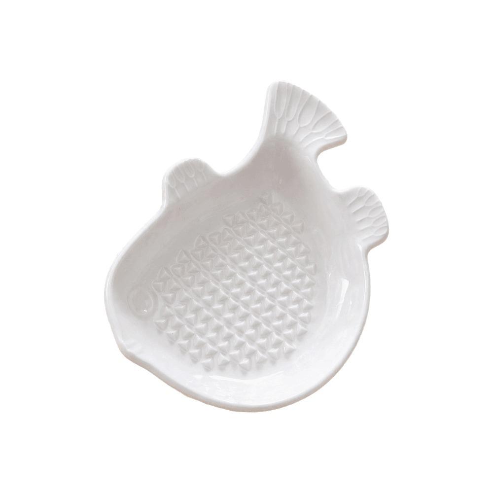 Fish Hand Garlic Ginger Masher Ceramic Seasoning Dipping Dish Garlic Ginger Grater Household