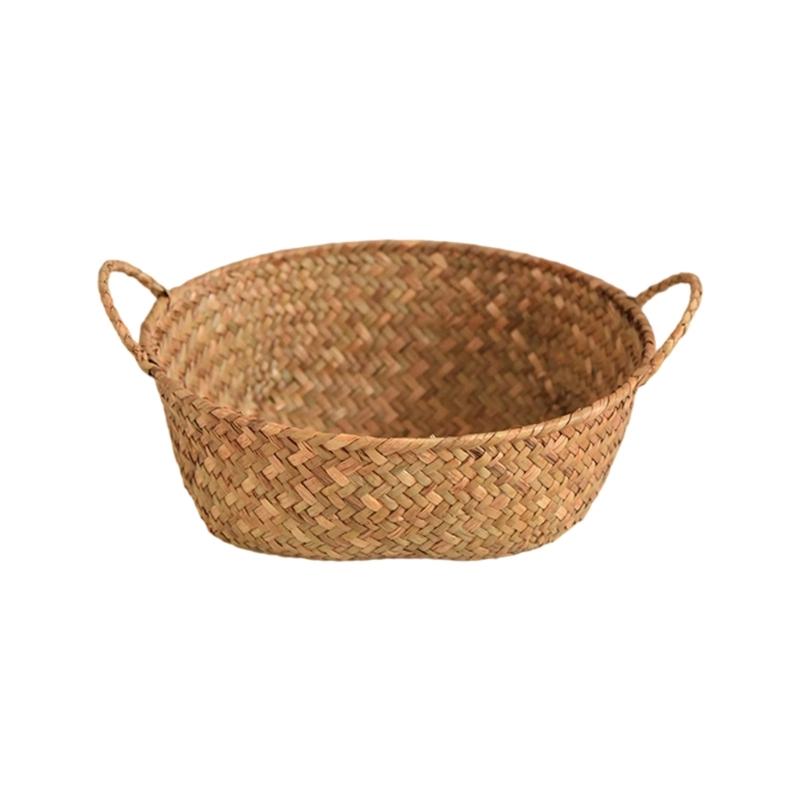 Натуральная морская трава Плетеная корзина Дышащий контейнер для хранения для спальни Ванной комнаты Управление беспорядком S