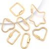 2pcs Stainless Steel Screw Carabiner Lock Connector Heart Oval Fastener Clip Clasps For Jewelry Making DIY Necklace Keychain