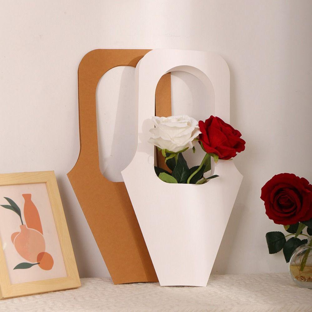 10pcs Romantic Flower Packaging Boxes Paper Bouquet Packaging Box Rose Gift Bag Teacher's Day