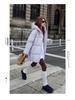 Beibei Cloud Light Luxury Hooded Down Jacket: Petite Mid-Length Puff Coat
