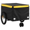 VidaXL Bicycle Trailer, Transport Cart with Hitch Bar, Bicycle Trailer with Flag for Luggage, Black 94113