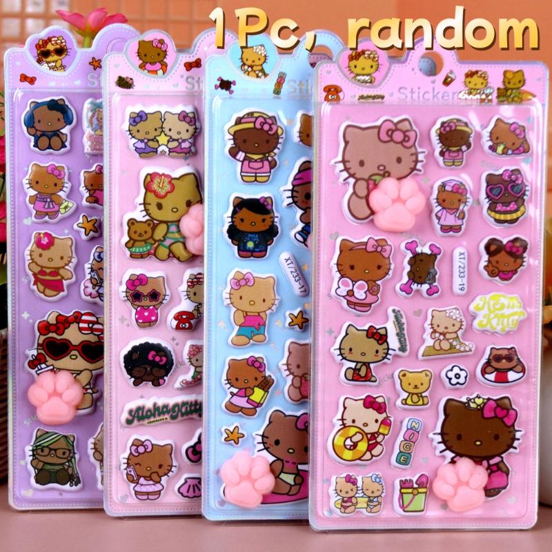 

Sanrio Мягкая зажатая Счастливая Мягкая Милая Кошачья Лапка Декомпрессионная Наклейка Пузырчатая Наклейка Наклейка для Украшения Чехла Телефона