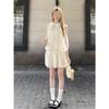 French Sweet First Love Sleeveless Neck Dress Casual Summer New Bow Tie Small Skirt