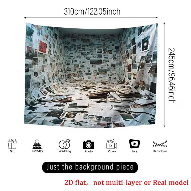 2D Retro Magazine Wall Backdrop, Newspaper Photography Background