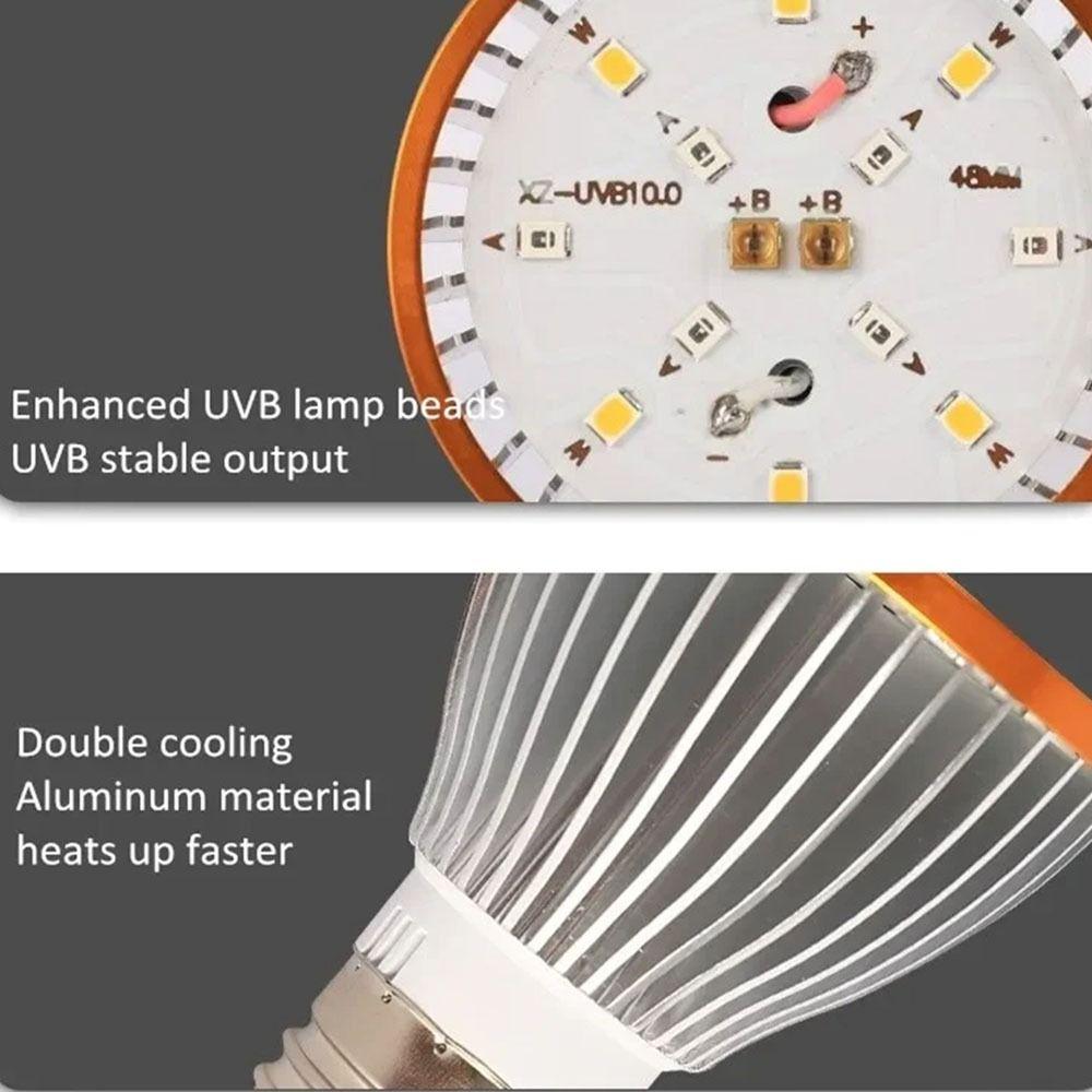 LED Reptile Light Bulb Full Spectrum 5.0/10.0 E27 Terrarium Lamp UVA UVB Lighting Small Pet Heating Bulb Night Vision