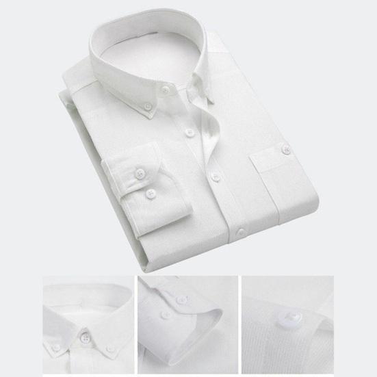 Männer Vintage Turn Down Kragen Cord Knöpfe Plus Größe Business Slim Hemd