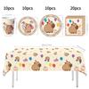 Capibara Capybara Birthday Decoration Disposable Tableware Birthday for Bara Baby Shower Tableware Balloons Capibara Cumpleaños