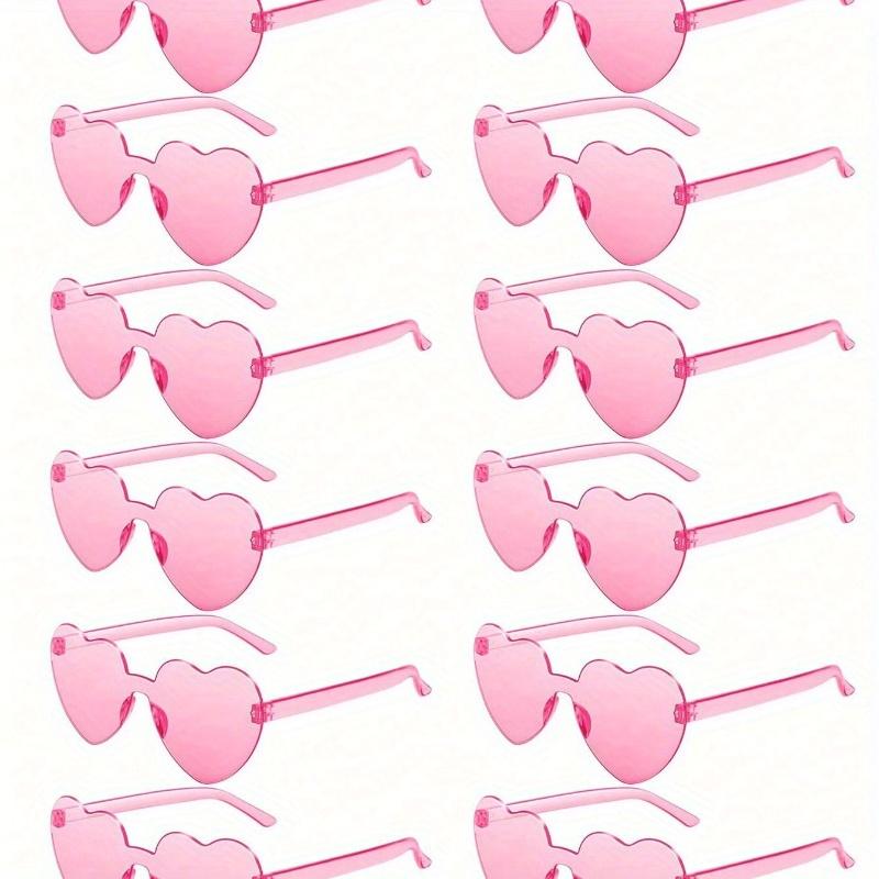 Pairs Heart Shaped Glasses Candy Color Rimless Fun Heart Glasses For Women Men Party Favors,