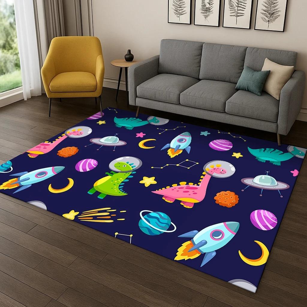 Dinosaur Cute Dino Cartoon Carpet Rug for Bedroom Living Room Sofa Home Doormat Kitchen Decor Bedroom Carpets for Living Room