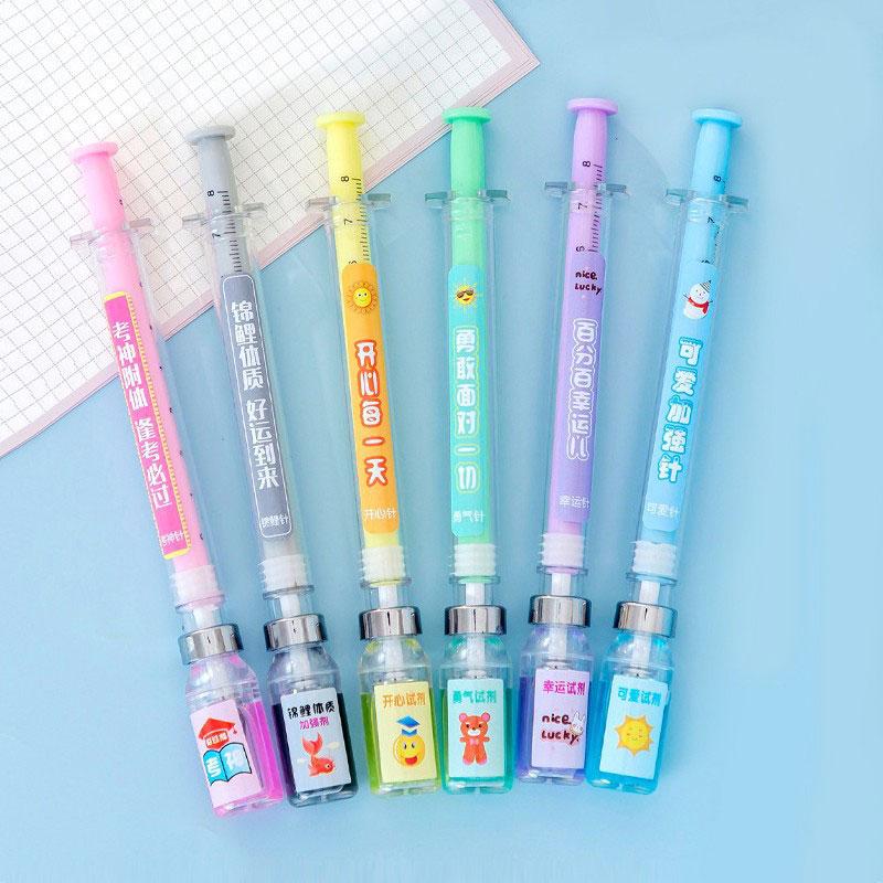 9Pcs Syringe Pens Creative-Fun Pen Novelty Medical Ballpoint Pens Nurse Doctor Pretend Play Party Supplies For Doctor Nurse