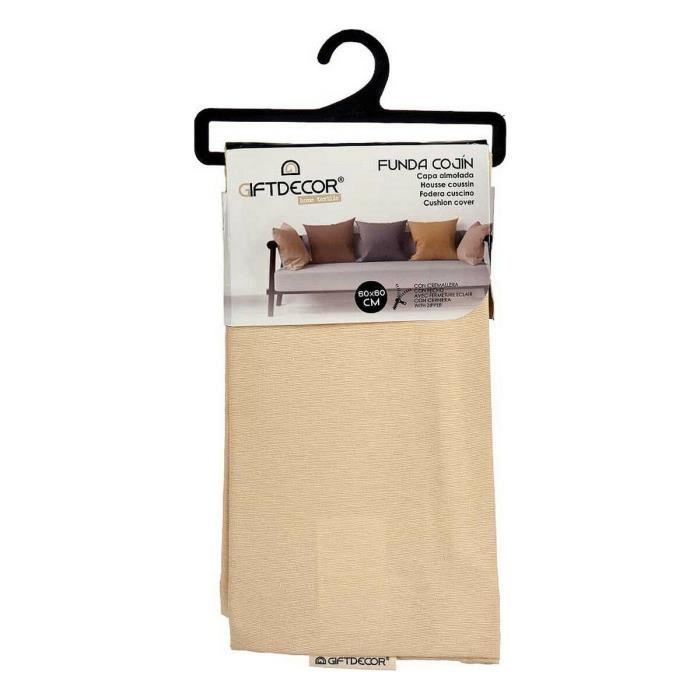 Housse de coussin - 60 x 60 cm - Beige - Lot de 12 - Intérieur - Design contemporain