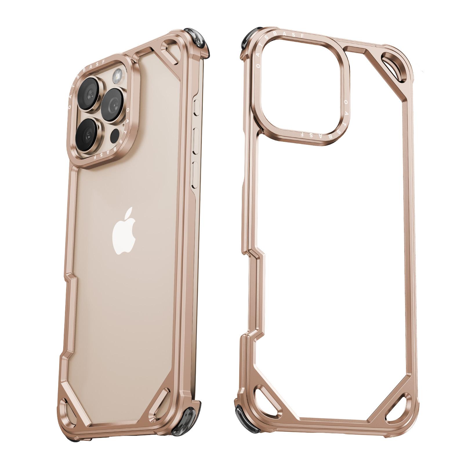 

Eary Metal Frameless Phone Case for iPhone 16 15 Pro Max Aluminum Alloy Slim Bumper Drop Proof Shell Shockproof Protective Cover For iPhone 15 Pro&aluminum
