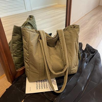New Canvas Cotton Bag Casual Simple Tote Bag Female Versatile Commuter Students Carry Shoulder Bag In Class