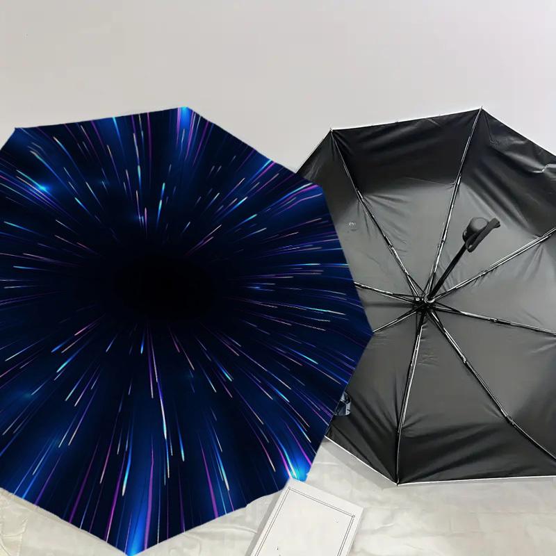 1PC space travel Umbrella-8-Rib Reinforced, Automatic Open, Lightweight & Durable, Cute Fashion Accessory for Outdoor, Beach or Casual Use, Beach Umbr
