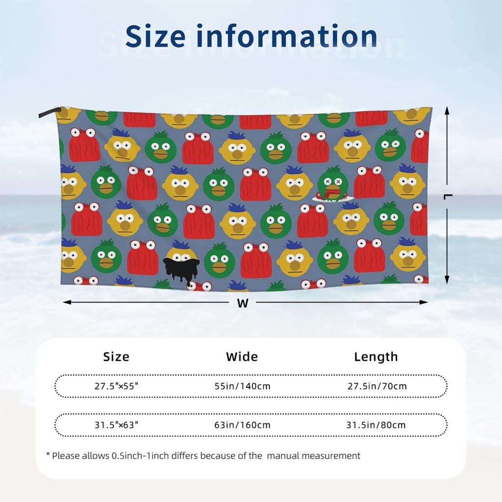 DHMIS Character Pattern Beach Towel Soft Microfiber Quick Dry Absorbent Quick Towels For Bath