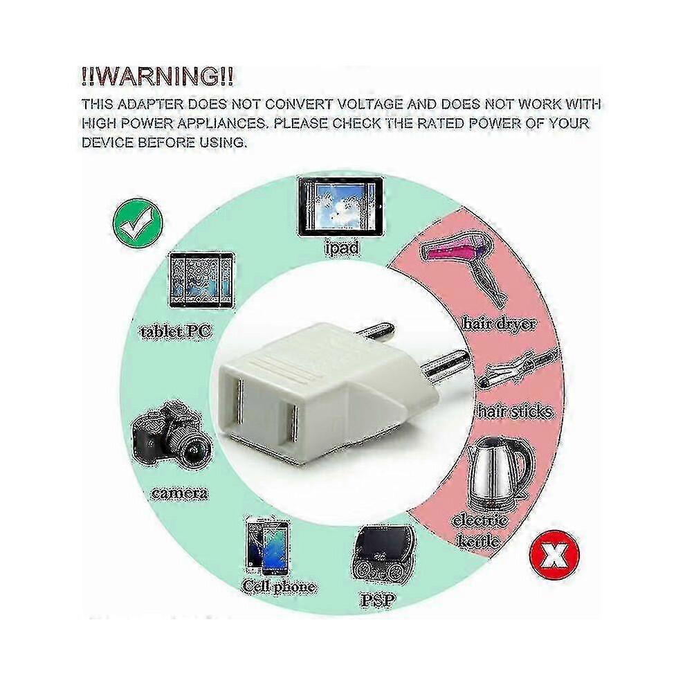 6 Pcs Us To Eu Eu Adapter Adapter Socket