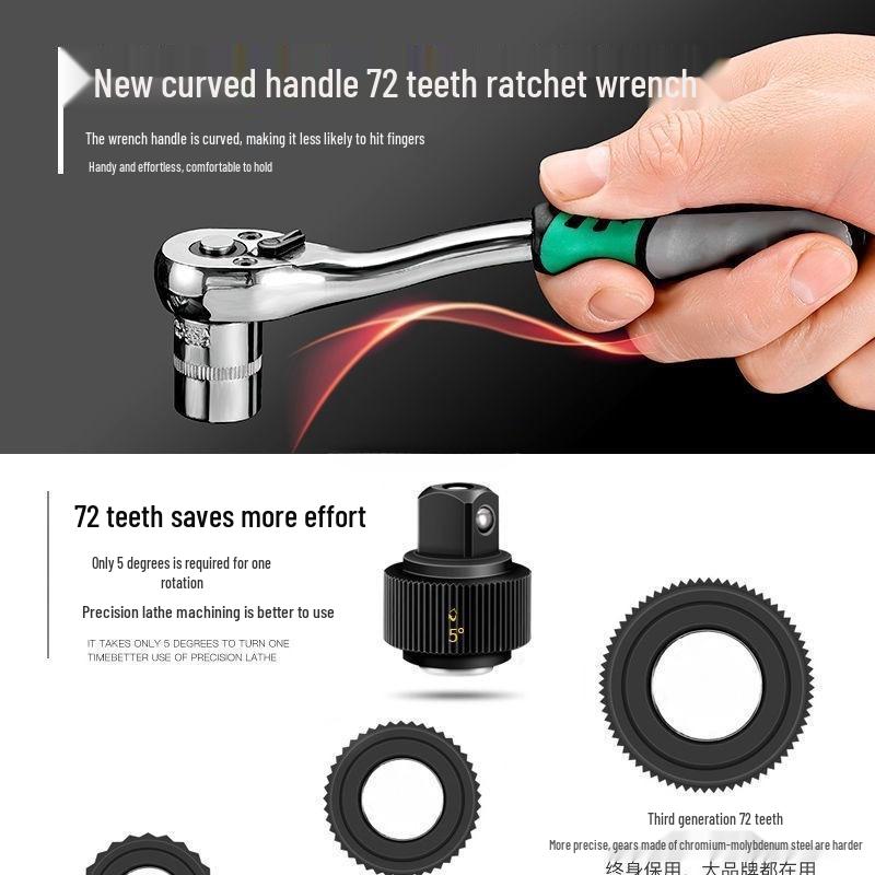 Car Repair Tool Set with Ratchet Wrench and Socket Tools