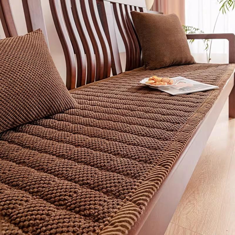 Winter Thick Corduroy Sofa Cushion Thickened Anti Slip Sofa Cover Vintage Sofa Protection Pad for Living Room Decoration