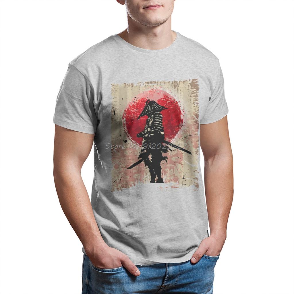 Japanese Art Samurai Vintage Fighter Retro Design T Shirt Men T Shirt Summer anime Cotton T-shirt Tees Streetwear Harajuku