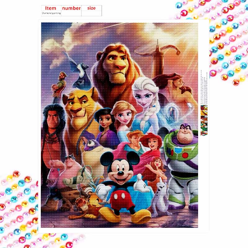 Disney Diamond Painting Full Drill 5D Mickey Mouse Characters Diamond Art Home Decoration Creative Handicrafts