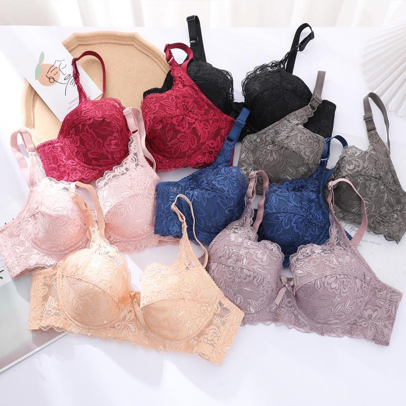 Ultra-Thin Lace Bra: Sexy, Large-Size, No Sponge, Gathered Fit