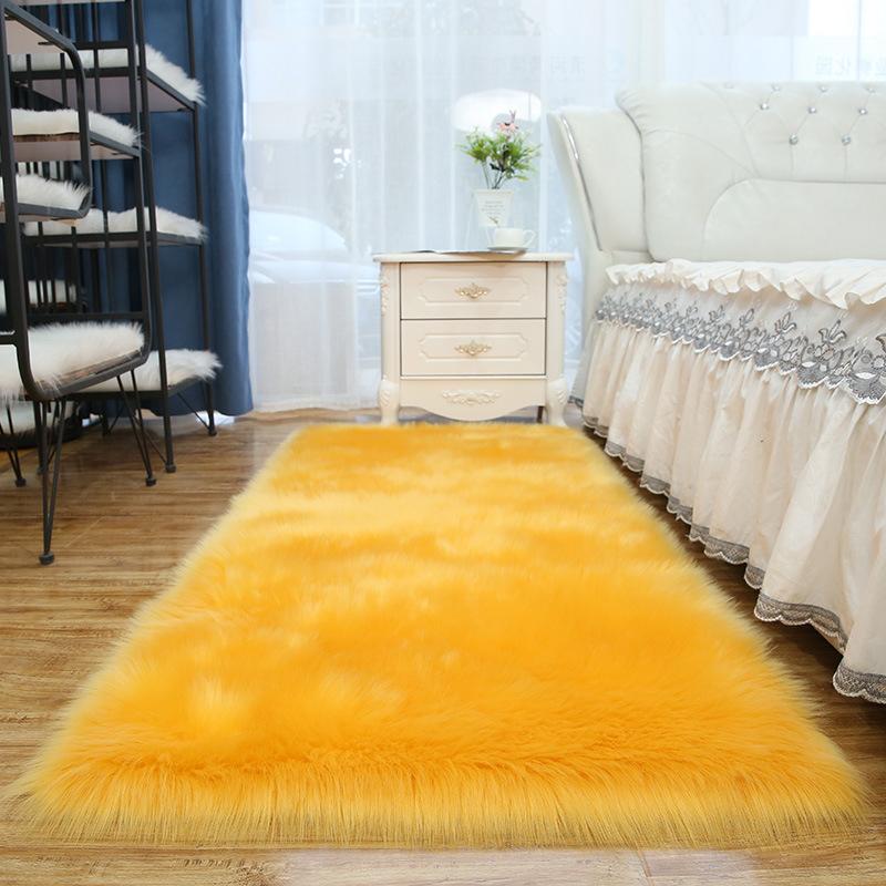 Living Room Fur Carpet Plush Soft Sheepskin Floor Mats Modern Home Decor Bedroom Blankets Imitation Wool Pad White Rugs Doormat