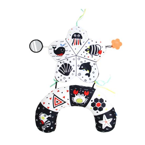 Toddler Pillow Sensory Development Comfortable Visual Stimulation Fine Sports Skills Relieve Gum Discomfort Head Up Training Mirror Toy