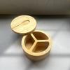 Multifunctional Wood Spice Box Swivel Lid Kitchen Condiment Pots  Kitchen Organizer