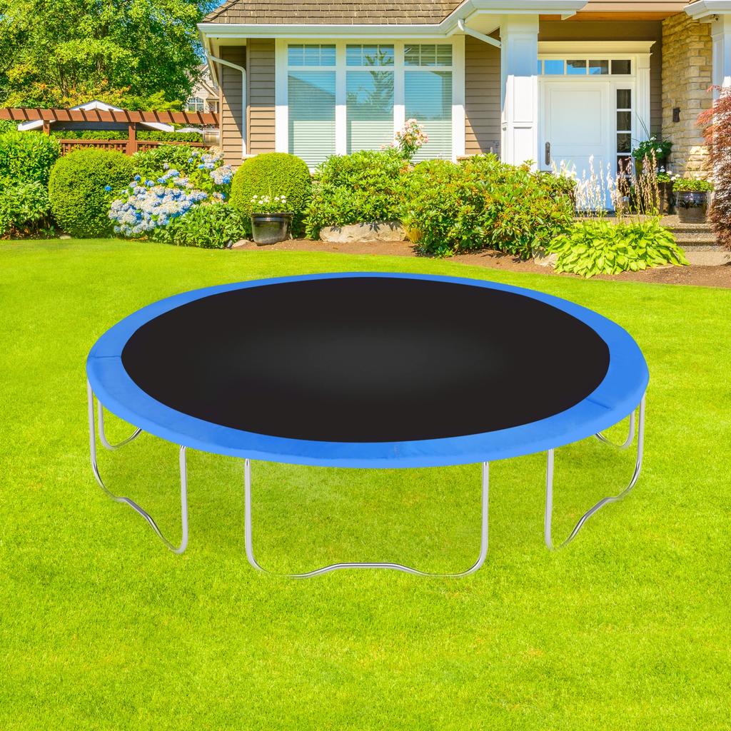 15FT Blue PVC Trampoline Safety Pad, Round Replacement Edge Cover for Springs Protection, Durable 4.5 Meter Outdoor Jump Mat