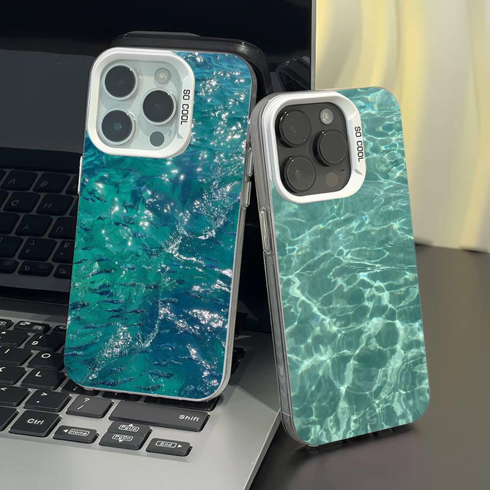 Waves phone case for iPhone 17 17Air 16 15 14 13 12 11 Pro Max Plus Colorful Silver