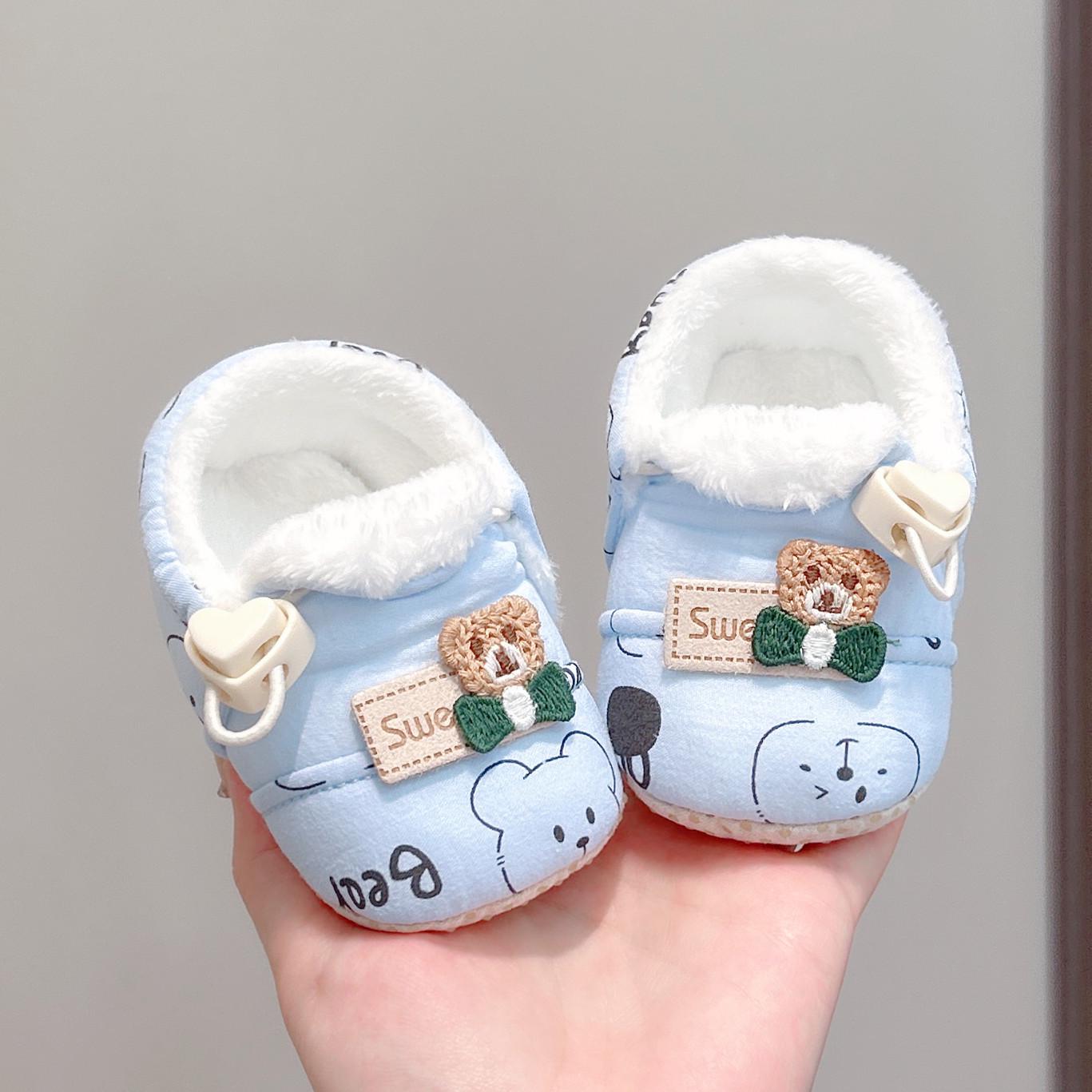 

Winter Baby Shoes for 0-12 Months: Unisex, Spring/Autumn Style, Cotton and Velvet Pre-Walking Shoes S, Inner Length 10.5cm, Recommended 0-5 Months