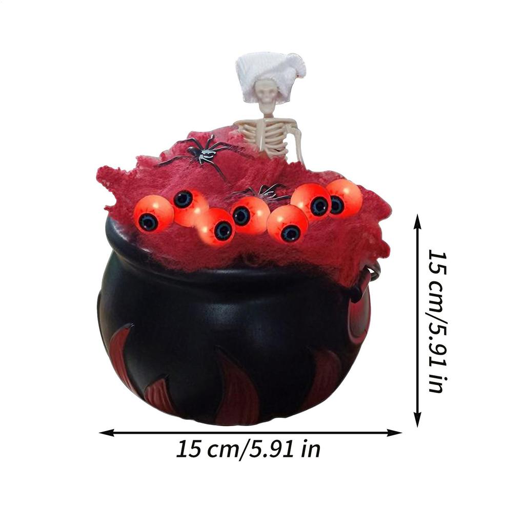 Witches Cauldron Outdoor Halloween Desktop Decorations Decorative Desktop Ornament For Garden Window Sill Photo Booth Dining