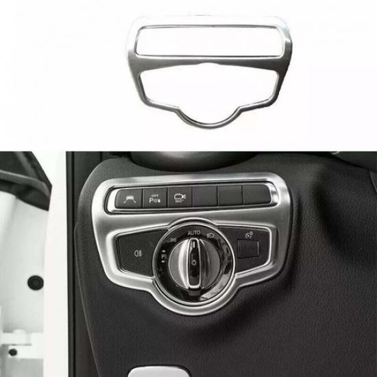 Matte Silver Headlight Switch Control Fit For Benz G-Class - Cover Trim